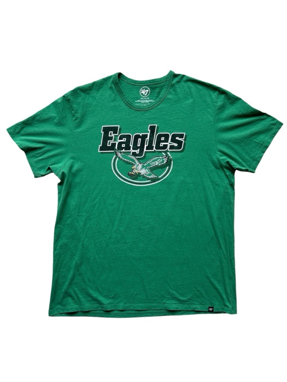 Philadelphia Eagles Kelly Green Throwback Logo Short Sleeve Tee Size XXL in GUC